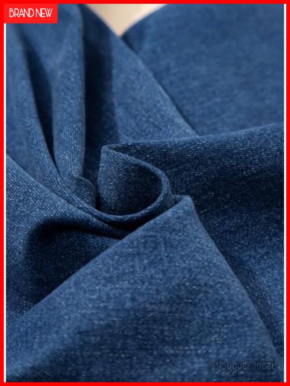 Wide Leg High Waisted Baggy Drawstring Denim Jeans Stretchy Elastic Waist - Picture 6 of 6